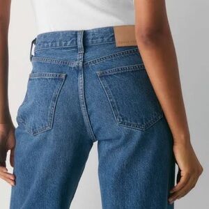 Denim Forum Farrah High Rise Patch Front Wide Leg Straight Jeans Size 27